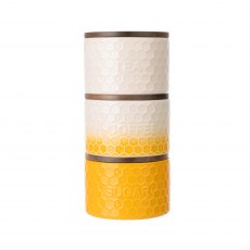 The Kitchen Pantry Set of 3 Stacking Storage Jars Yellow