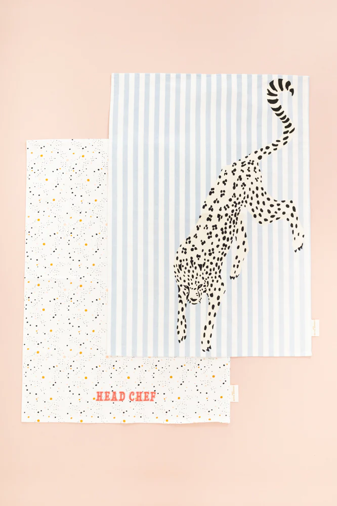 Yvonne Ellen Cheetah Tea Towels - Set of Two