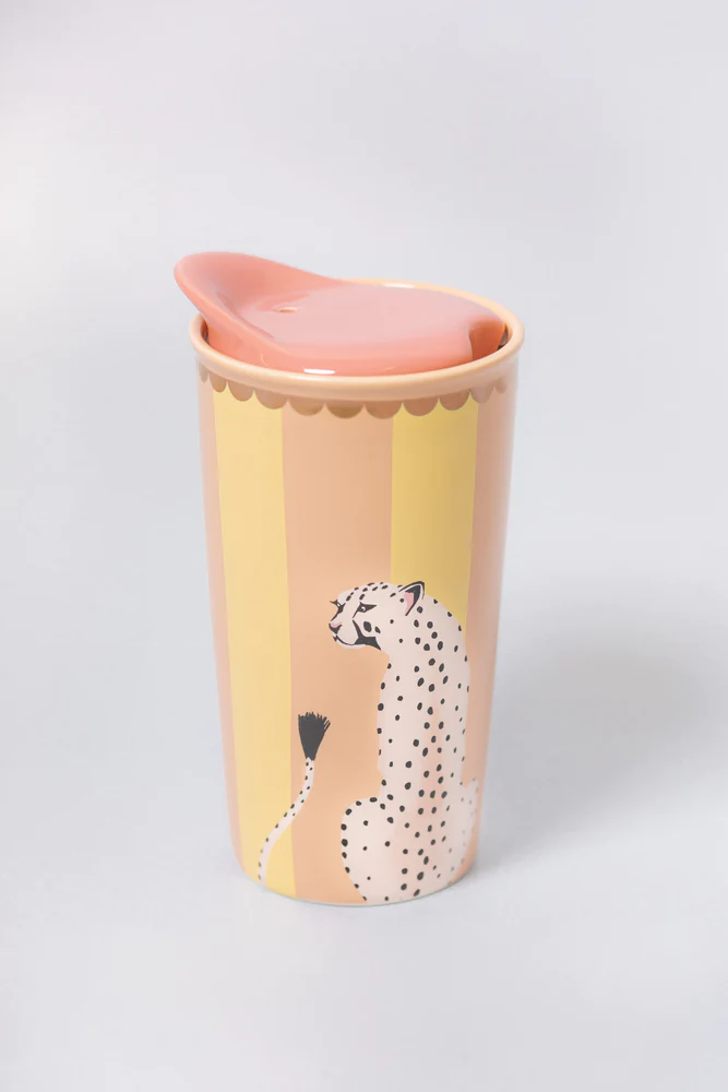 Yvonne Ellen Cheetah Ceramic Travel Mug