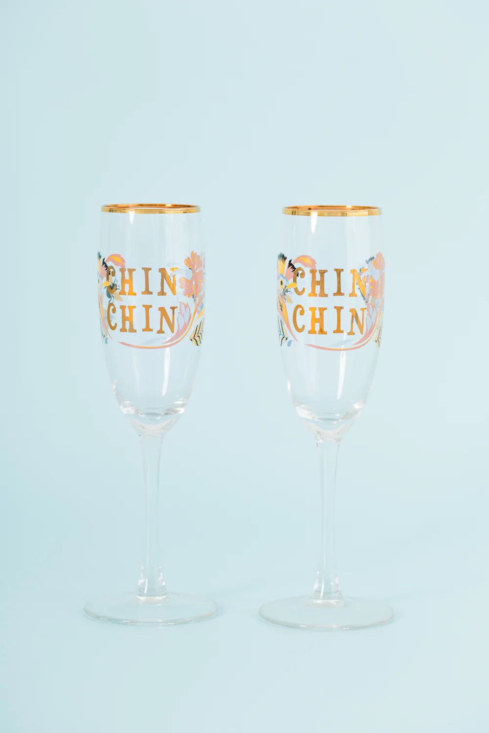 Yvonne Ellen Slogan Champagne Flute Glasses Set of 2