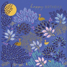 Sara Miller Happy Birthday Greetings Card - Moonlight Ducks