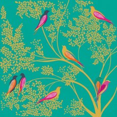 Sara Miller Greetings Card - Birds In Tree