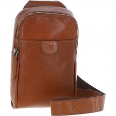 Ashwood Three Pocket Leather Sling Bag - Honey