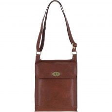 Ashwood Michigan Large Leather Flight Bag - Cognac