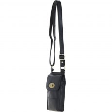 Ashwood Michigan Leather Crossbody Smart Phone Bag - Black