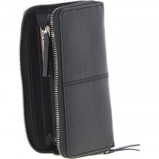 Ashwood 8 Card Zip Large Leather Purse - Black