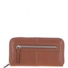 Ashwood 8 Card Zip Large Leather Purse - Tan