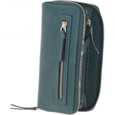 Ashwood 8 Card Zip Large Leather Purse - Green