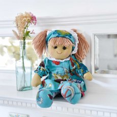 Powell Craft Rag Doll with Teal Exotic Flower Dress