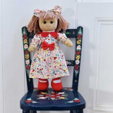 Powell Craft Rag Doll with Printed Dress & Petal Collar