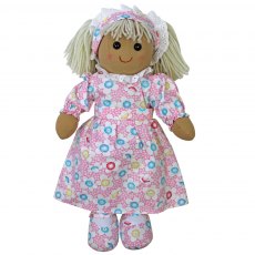 Powell Craft Rag Doll with Pink Dotty Flower Dress