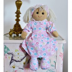 Powell Craft Rag Doll with Pink Dotty Flower Dress