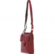 Ashwood Vintage Small Leather Travel Shoulder Bag Red