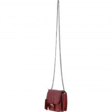 Ashwood Vintage Mini Leather Cross Body Bag With Chain Strap Red G-27