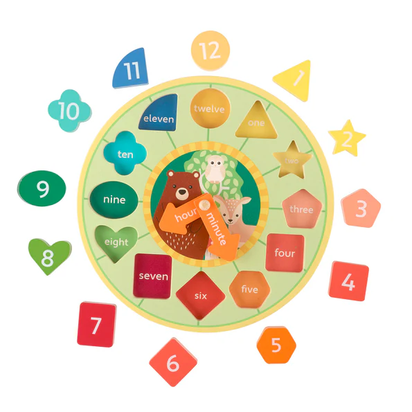 Orange Tree Toys Woodland Shape Sorting Clock