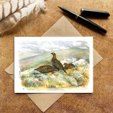 Wildlife by Mouse Three Red Grouse On The Moor Card