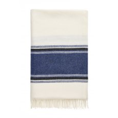 Portmeirion Neptune Merino Wool Throw - Harbour Blue