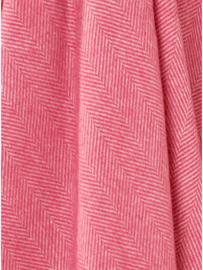 Portmeirion Piazza Herringbone Merino Wool Throw - Cerise Pink