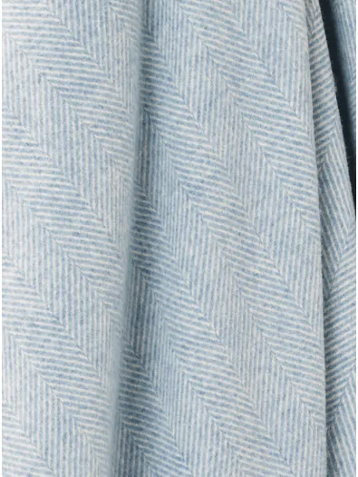 Portmeirion Piazza Herringbone Merino Wool Throw - Aqua