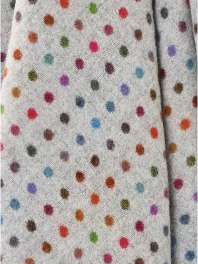 Portmeirion Multi Spot Merino Wool Throw - Grey Multicolour