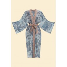 Powder Tropical Toile Kimono Gown - Denim & Petal Powder Tropical Toile Kimono Gown - Denim & Petal