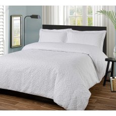 Design Port Brittany Jacquard Lace White Duvet Set