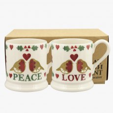 Emma Bridgewater Christmas Joy Set of 2 1/2 Pint Mugs Boxed