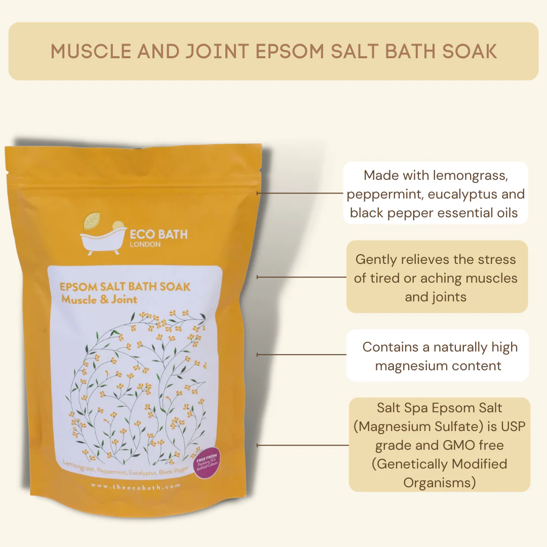 Eco Bath Muscle & Joint Epsom Salt Bath Soak Pouch 1000g