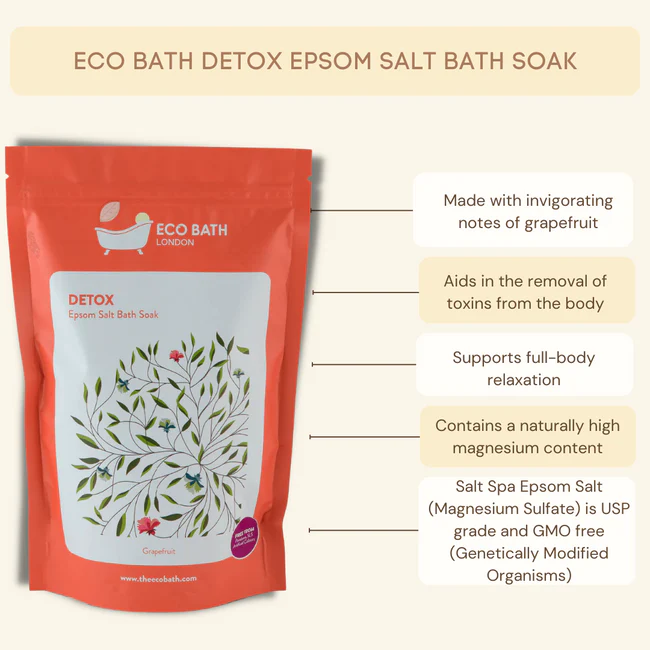 Eco Bath Detox Epsom Salt Bath Soak Pouch 1000g