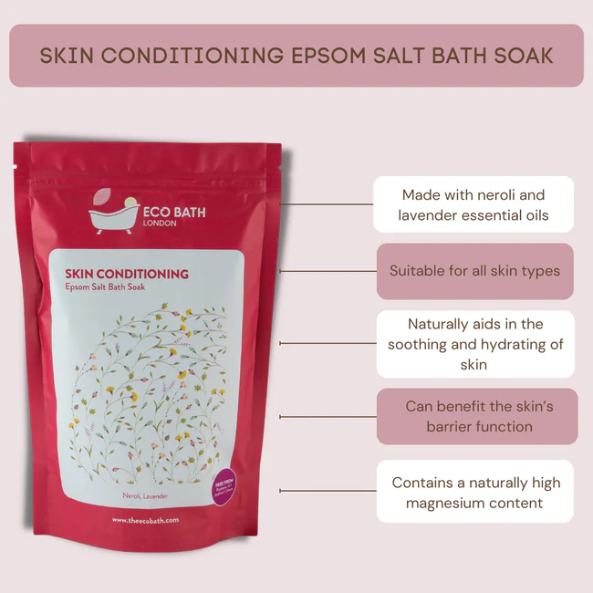 Eco Bath London Skin Conditioning Epsom Salt Bath Soak Pouch 1000g
