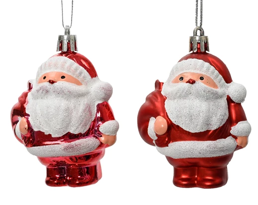 Glitter Santa Glass Christmas Tree Decoration