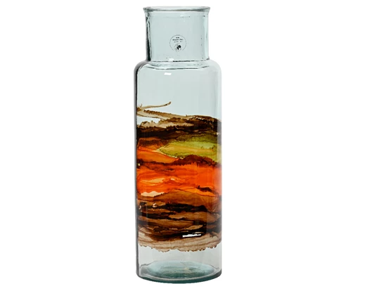 Recycled Glass Vase : Landscape Motif Large