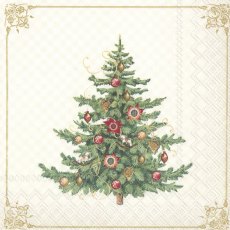 IHR Napkins Nostalgic Christmas Tree Cream