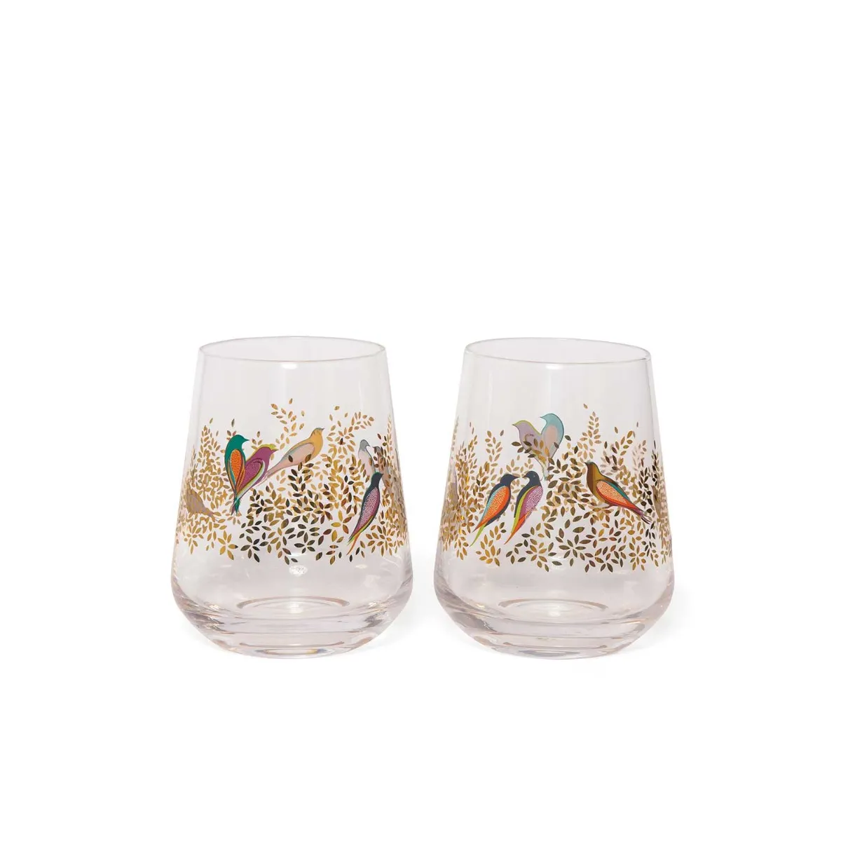 Sara Miller Chelsea Gold Leaf Set of 2 Tumblers Sara Miller Chelsea Gold Leaf Set of 2 Tumblers
