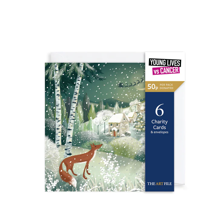 Midnight Fox Christmas Charity Cards - 6 Pack