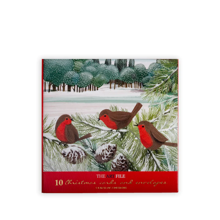 Deer & Robins Christmas Cards - 10 Pack