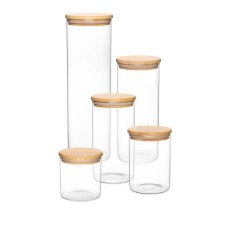 Jomafe Store & Care Round Bamboo Glass Jar