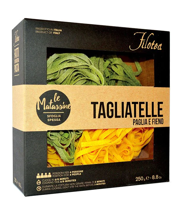 Filotea Le Matassine Tagliatelle Paglia e Fieno, Egg & Spinach Fettuccine 250g