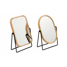 Double Sided Bamboo Mirror With Stand