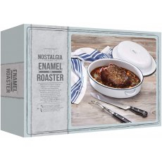 Living Nostalgia Enamel Roaster With Lid 30cm