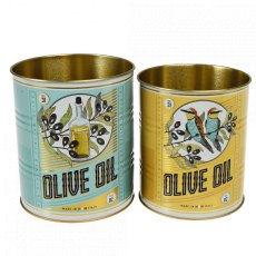 Storage Tins Olive Oil Set Of 2