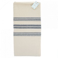 Pure Belgian Linen Tablecloth Blue Stripe 120x18cm