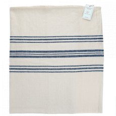 Pure Belgian Linen Tablecloth Blue Stripe 120x18cm