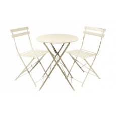 Cream Garden Table & Two Chairs