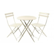 Cream Garden Table & Two Chairs