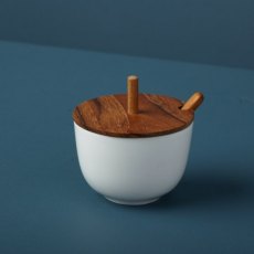 Amelia Teak Pinch Pot Cellar & Spoon