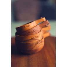 Teak Measuring Cups with Handle