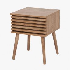 Larvik Natural Eucalyptus Wood 1 Drawer Bedside Table