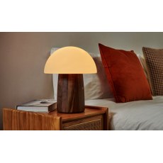 Gingko Large Alice Mushroom Lamp Walnut Wood