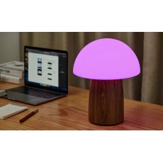 Gingko Large Alice Mushroom Lamp Walnut Wood